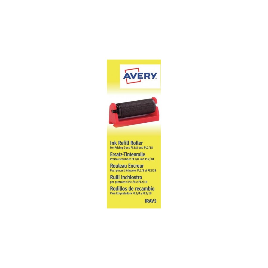 24449-PACK 5 RODILLOS DE TINTA PARA ETIQUETADORAS PL 1/8, PL 2/18 AVERY IRAV5