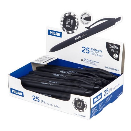 24451-EXPOSITOR 25 BOLIGRAFOS P1 TOUCH NEGRO MILAN 76511925