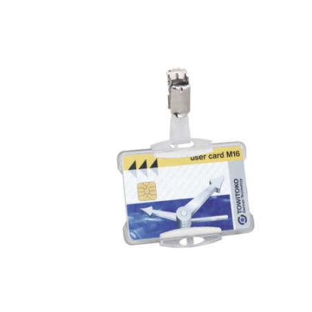 24458-CAJA DE 25 IDENTIFICADORES PARA TARJETAS SEGURIDAD SIMPLE CON PINZA 54X85MM  DURABLE 8118-19