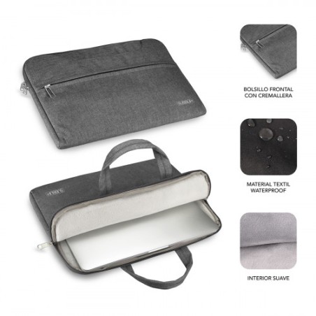 24484-SUBBLIM Funda Ordenador Business Laptop Sleeve 13,3-14" Grey