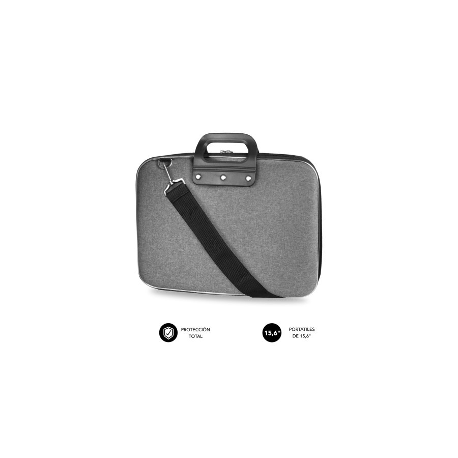 24507-SUBBLIM Maletin semirrigido Poliester reforzado 15,6" Gris EVA