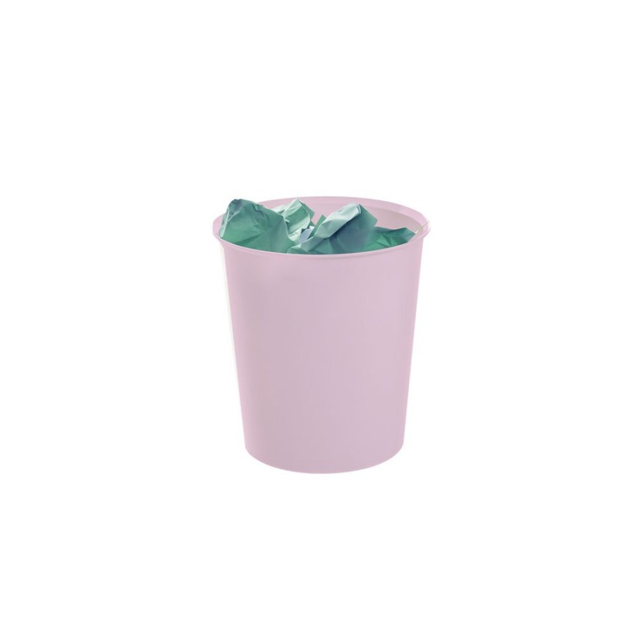 24522-PAPELERA ECOGREEN 100% RECICLADO Y RECICLABLE ROSA PASTEL 18 LITROS 290X310 MM ARCHIVO 2000 2001 RS PS