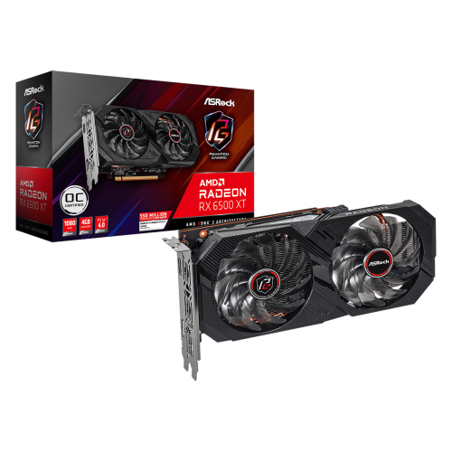 24525-Asrock Phantom Gaming RX 6500 XT 4GB OC AMD Radeon RX 6500 XT GDDR6