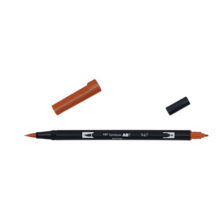 2454-ROTULADOR DOBLE PUNTA PINCEL COLOR BURNT SIENNA TOMBOW ABT-947