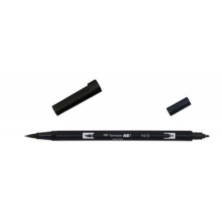 2456-ROTULADOR DOBLE PUNTA PINCEL COLOR NEGRO TOMBOW ABT-N15