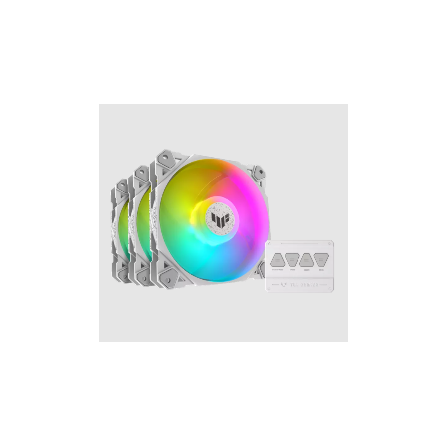 24593-ASUS TUF GAMING TF120 ARGB WHITE EDITION 3IN1 Carcasa del ordenador Refrigerador de aire 12 cm Blanco 3 pieza(s)