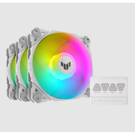 24593-ASUS TUF GAMING TF120 ARGB WHITE EDITION 3IN1 Carcasa del ordenador Refrigerador de aire 12 cm Blanco 3 pieza(s)