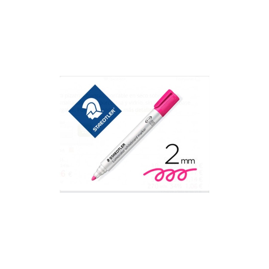 24600-MARCADOR PIZARRA LUMOCOLOR MARKER 351 TRAZO 2MM. ROSA STAEDTLER 351-20
