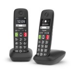 24627-Gigaset E290 Duo Telefono DECT/analogico Identificador de llamadas Negro