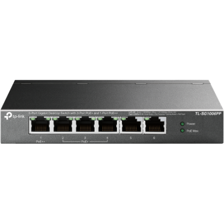 24632-TP-Link TL-SG1006PP switch No administrado Gigabit Ethernet (10/100/1000) Energia sobre Ethernet (PoE) Gris