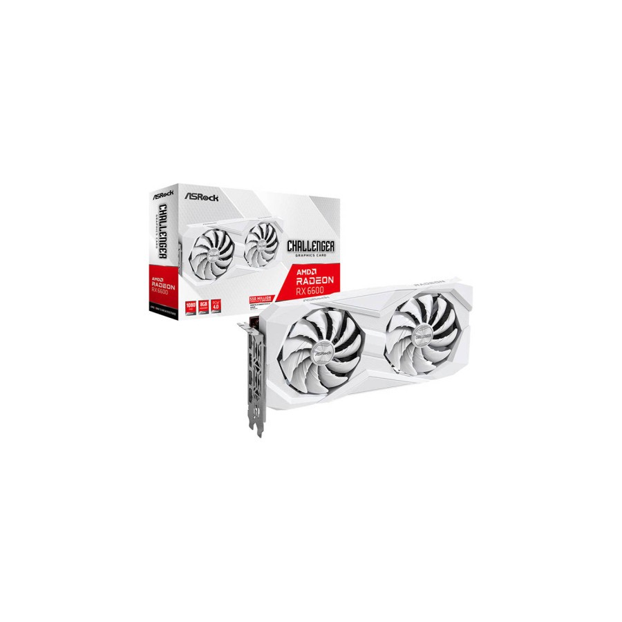 24668-VGA ASROCK RX6600 CLW 8G (WHITE),AMD,RX6600,8GB,GDDR6,128BIT,HDMI+3DP (2 VENTILADORES)