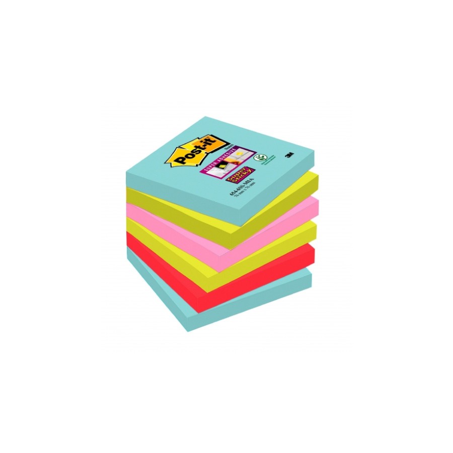 24686-PACK 6 BLOCS 90 HOJAS NOTAS ADHESIVAS 76X76MM SUPER STICKY COLECCION COSMIC 654-6SS-COS POST-IT 7100263206