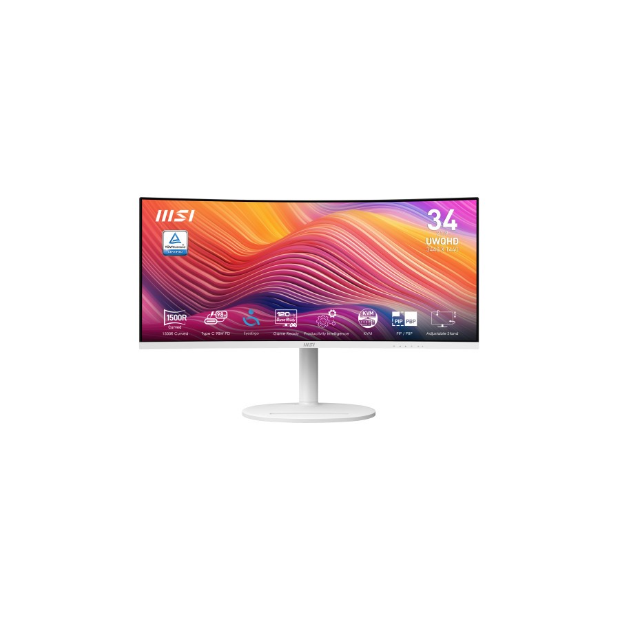 24706-MSI Modern MD342CQPW pantalla para PC 86,4 cm (34") 3440 x 1440 Pixeles UltraWide Quad HD Blanco