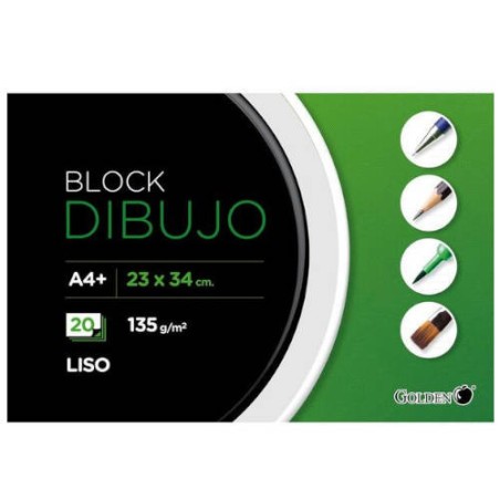 2473-CUADERNO DE DIBUJO A4+ 135 GR. 20 HOJAS LISO GOLDEN 324277