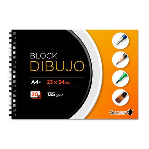 2474-CUADERNO DE DIBUJO A4+ 135 GR. 20 HOJAS CON RECUADRO GOLDEN 321537