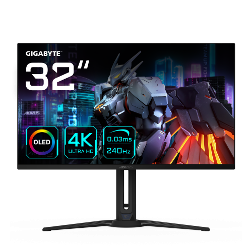 24775-AORUS FO32U2 pantalla para PC 80 cm (31.5") 3840 x 2160 Pixeles 4K Ultra HD OLED Negro