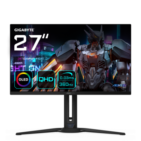 24777-AORUS FO27Q3 pantalla para PC 68,6 cm (27") 2560 x 1440 Pixeles Quad HD OLED Negro