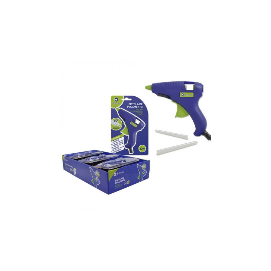 2484-PISTOLA PEGAMENTO SILICONA 10W + 2 RECAMBIOS BISMARK 327107