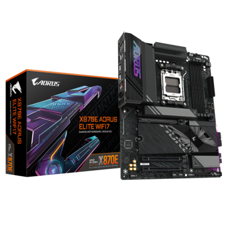 24860-GIGABYTE Placa base X870E A ELITE WIFI7 - Compatible con CPUs AMD Ryzen 9000, VRM digital de 16+2+2 fases, hasta 8