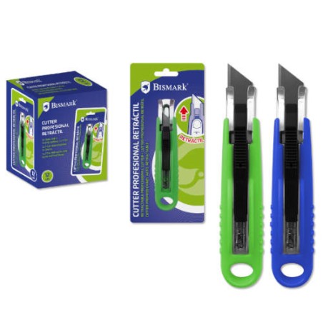 2493-CUTER PROFESIONAL CON HOJA RETRACTIL AUTOMATICA BISMARK 326994 (CUTTER)