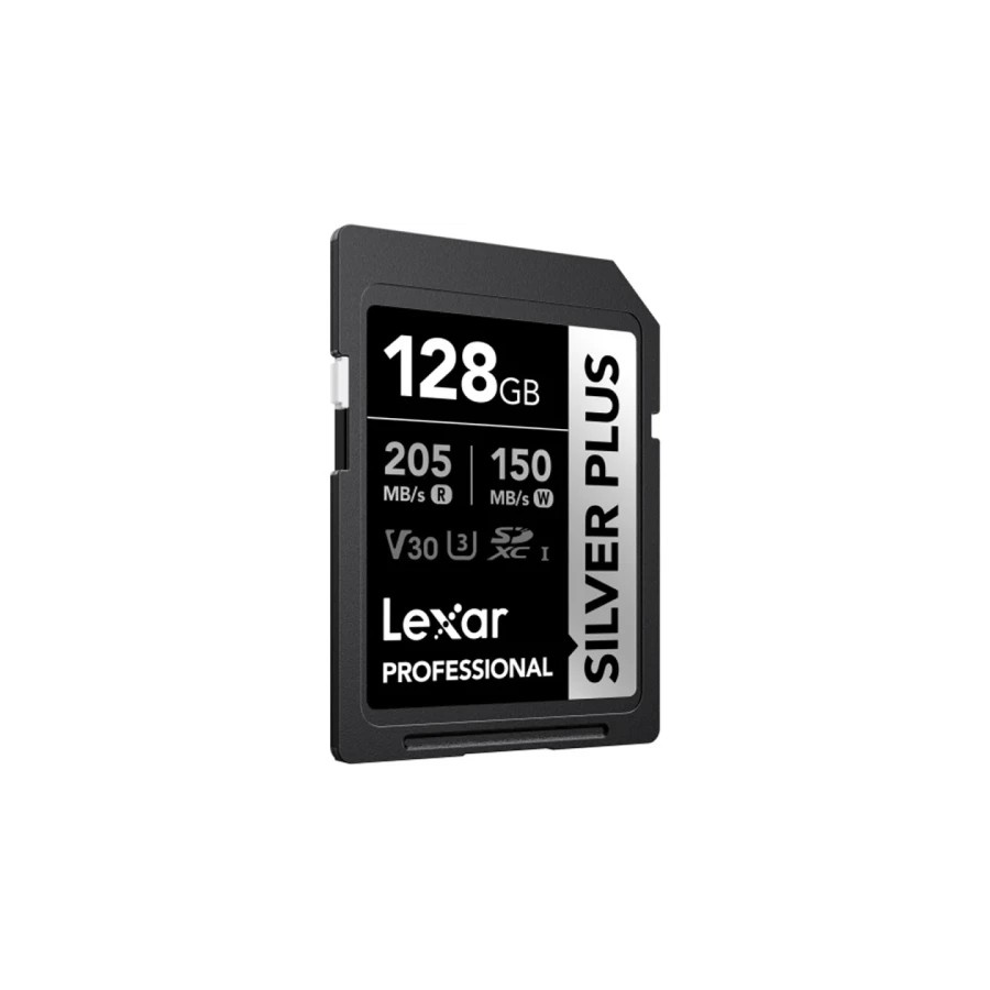24939-LEXAR 128GB PROFESSIONAL SILVER PLUS SDXC UHS-I CARDS,  UP TO 205MB/S READ 150MB/S WRITE C10 V30 U3