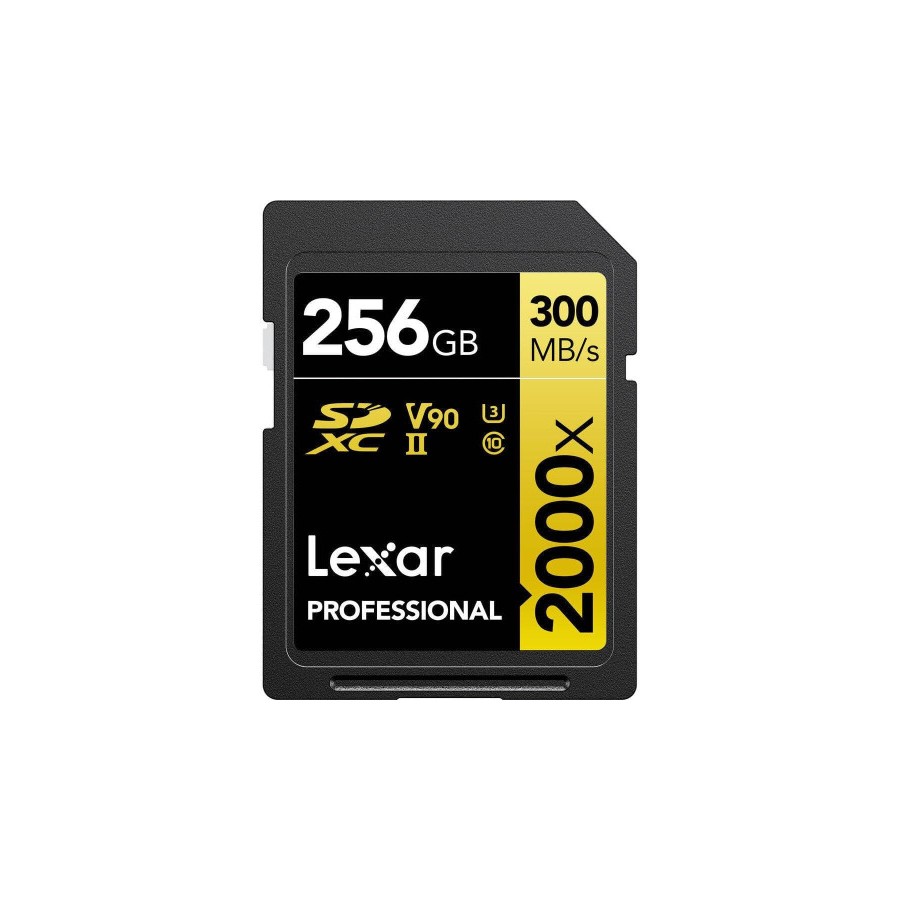 24940-LEXAR 256GB PROFESSIONAL 2000X SDXC UHS-II CARDS, UP TO 300MB/S READ 260MB/S WRITE C10 V90 U3