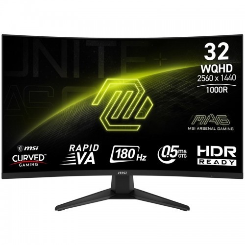 24942-MSI MONITOR MAG 325CQF. 31.5" RAPID VA CURVO 1000R. 2560X1440 . 180HZ. NEGRO