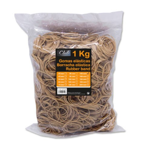 2502-BOLSA 1 KG. GOMAS ELASTICAS No 150 DE 15 CM. LARGO OFFICE CLUB 301759