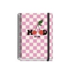 25020-AGENDA ESCOLAR 2025-2026 TAMANO A5 TAPA CARTON FORRADO DIA PAGINA PRIME CHERRY DOHE 52042
