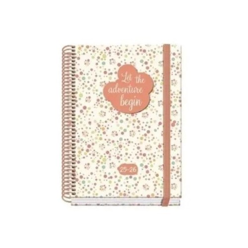 25022-AGENDA ESCOLAR 2025-2026 TAMANO A5 TAPA CARTON FORRADO DIA PAGINA PRIME BUBBLES DOHE 52044