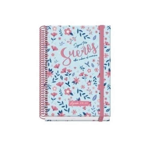 25023-AGENDA ESCOLAR 2025-2026 TAMANO A5 TAPA CARTON FORRADO DIA PAGINA PRIME BLOSSOM DOHE 52045