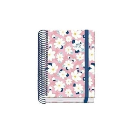 25027-AGENDA ESCOLAR 2025-2026 TAMANO A6 TAPA CARTON FORRADO DIA PAGINA PRIME CAMOMILLE DOHE 52049