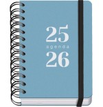 25031-AGENDA ESCOLAR 2025-2026 TAMANO A6 TAPA CARTON FORRADO DIA PAGINA PRIME LOGIC DOHE 52053