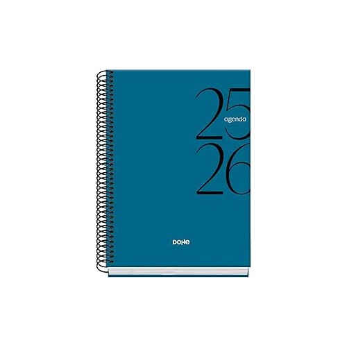 25033-AGENDA ESCOLAR 2025-2026 TAMANO A5 TAPA CARTON FORRADO SEMANA VISTA MODELO SYSTEM BASIC AZUL DOHE 52056
