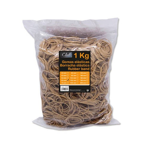 2505-BOLSA 1 KG. GOMAS ELASTICAS No 60 DE 6 CM. LARGO OFFICE CLUB 300827