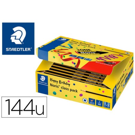 25102-CAJA 144 LAPICES GRAFITO BIG PACK NORIS 120-2 + REGALO 3 AFILALAPICES PLASTICO STAEDTLER 120 C144P1