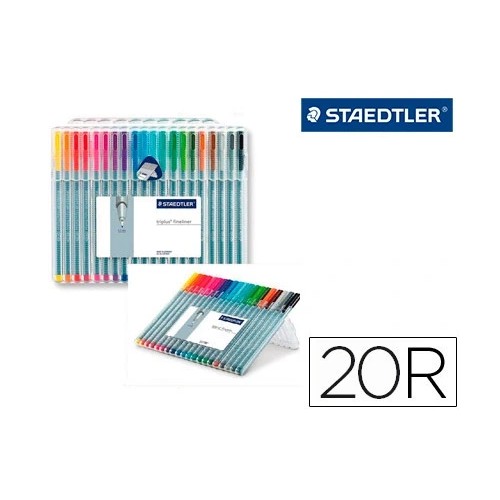25107-ESTUCHE 20 PIEZAS TRIPLUS FINELINER 334 (14+6 DE REGALO) SURTIDAS STAEDTLER 334 SB20P3