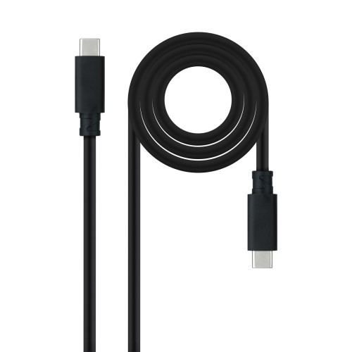 25118-Nanocable Cable USB 3.2 Gen2x2 20Gbps 5A/100W 4K/60Hz USB-C/M-USB-C/M, Negro, 3 m