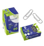 2512-CAJA 100 CLIPS LABIADOS NIQUELADOS PUNTA REDONDA No 2 DE 32 MM. BISMARK 316865