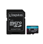 25153-Kingston Technology Tarjeta microSDXC Canvas Go Plus Gen4 de 512 GB, 200 MB/s, A2 U3 V30 y adaptador