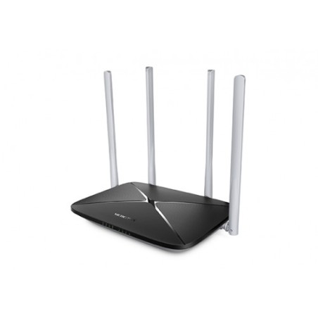 25228-Mercusys AC12 router inalambrico Ethernet rapido Doble banda (2,4 GHz / 5 GHz) Negro