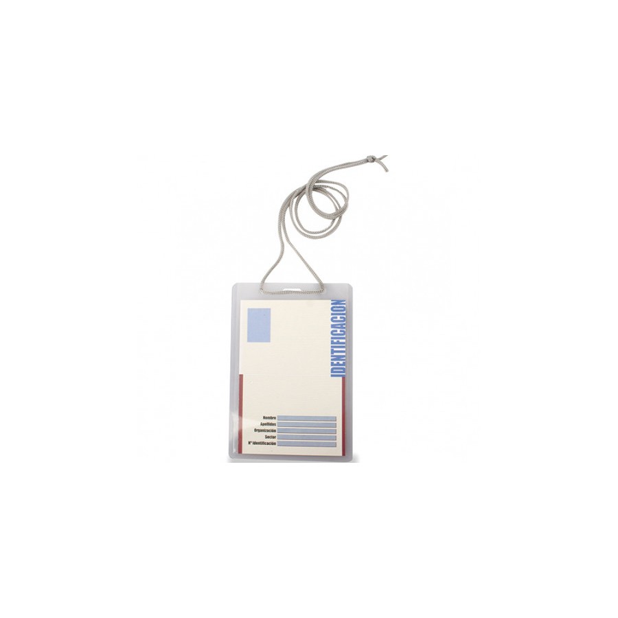 25261-CAJA 50 FUNDAS IDENTIFICACION PVC NATURAL 93X132MM CON CORDON IBERPLAS 1077G50