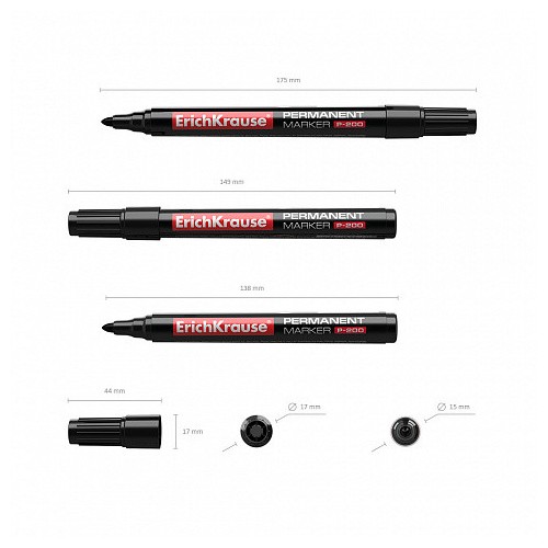 25328-MARCADOR PERMANENTE P-200, COLOR: NEGRO ERICH KRAUSE 4777