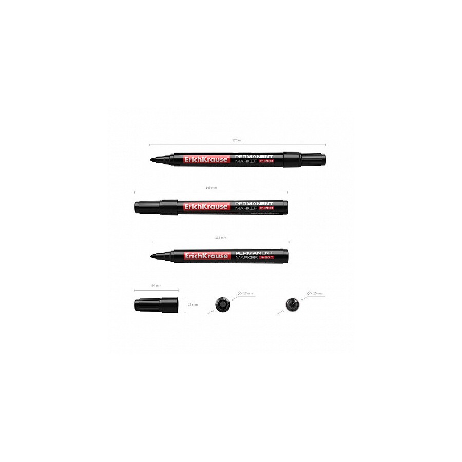 25328-MARCADOR PERMANENTE P-200, COLOR: NEGRO ERICH KRAUSE 4777