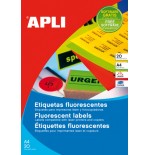 25332-PACK 20 HOJAS (20UD.)ETIQUETAS NARANJA FLUORESCENTE PERMANENTES 210,0 X 297,0 MM APLI 2879