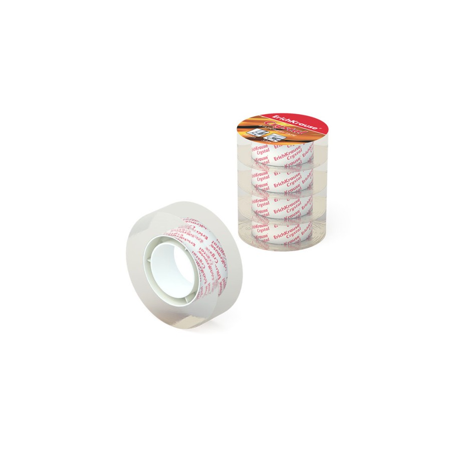 25373-PACK 4 CINTAS ADHESIVAS CRYSTAL, 18MMX33M ERICH KRAUSE 59663