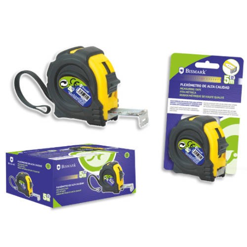 2541-FLEXOMETRO CON CARCASA REFORZADA 5 METROS X 25 MM. BISMARK 326131