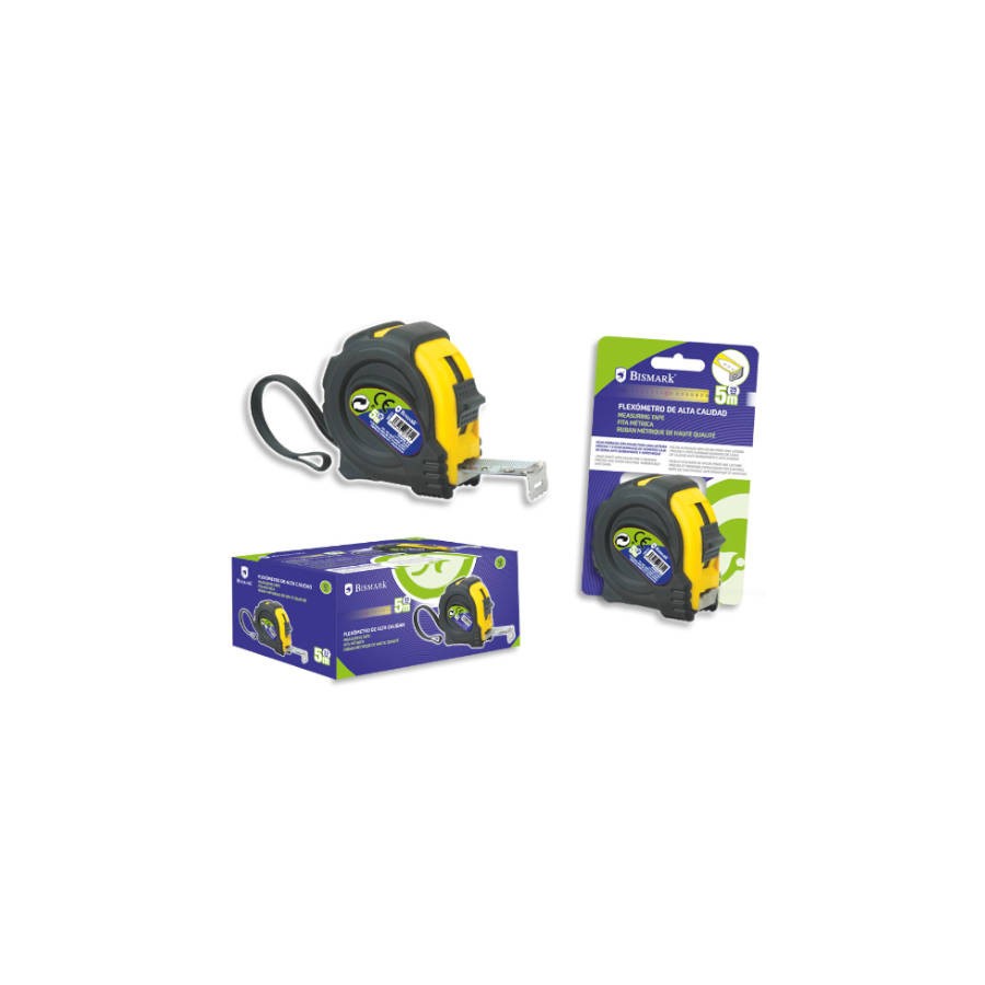 2541-FLEXOMETRO CON CARCASA REFORZADA 5 METROS X 25 MM. BISMARK 326131