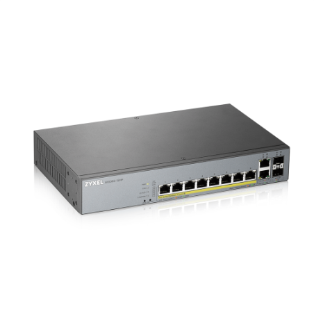 25413-Zyxel GS1350-12HP-EU0101F switch Gestionado L2 Gigabit Ethernet (10/100/1000) Energia sobre Ethernet (PoE) Gris