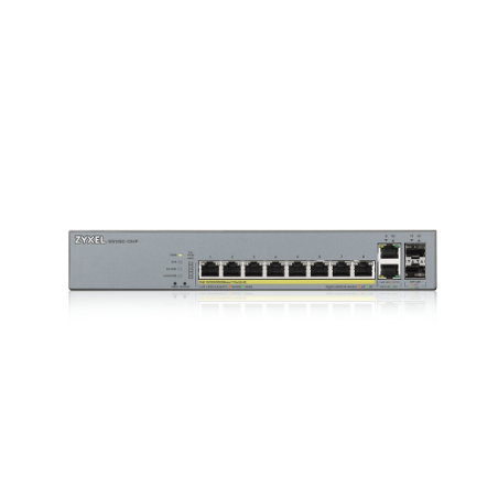 25414-Zyxel GS1350-12HP-EU0101F switch Gestionado L2 Gigabit Ethernet (10/100/1000) Energia sobre Ethernet (PoE) Gris